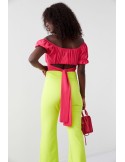 Elegante Damen-Schlitzhose Neon-Limette 502800 – Online-Shop – Boutique